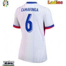 France Eduardo Camavinga #6 Replica Away Shirt Ladies Euro 2024 Short Sleeve